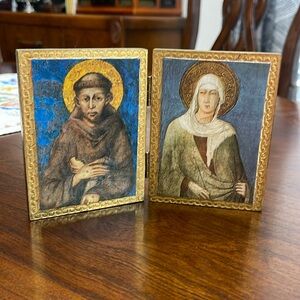 St Francis and Bi. Delphine of Hungary double frame religious frame